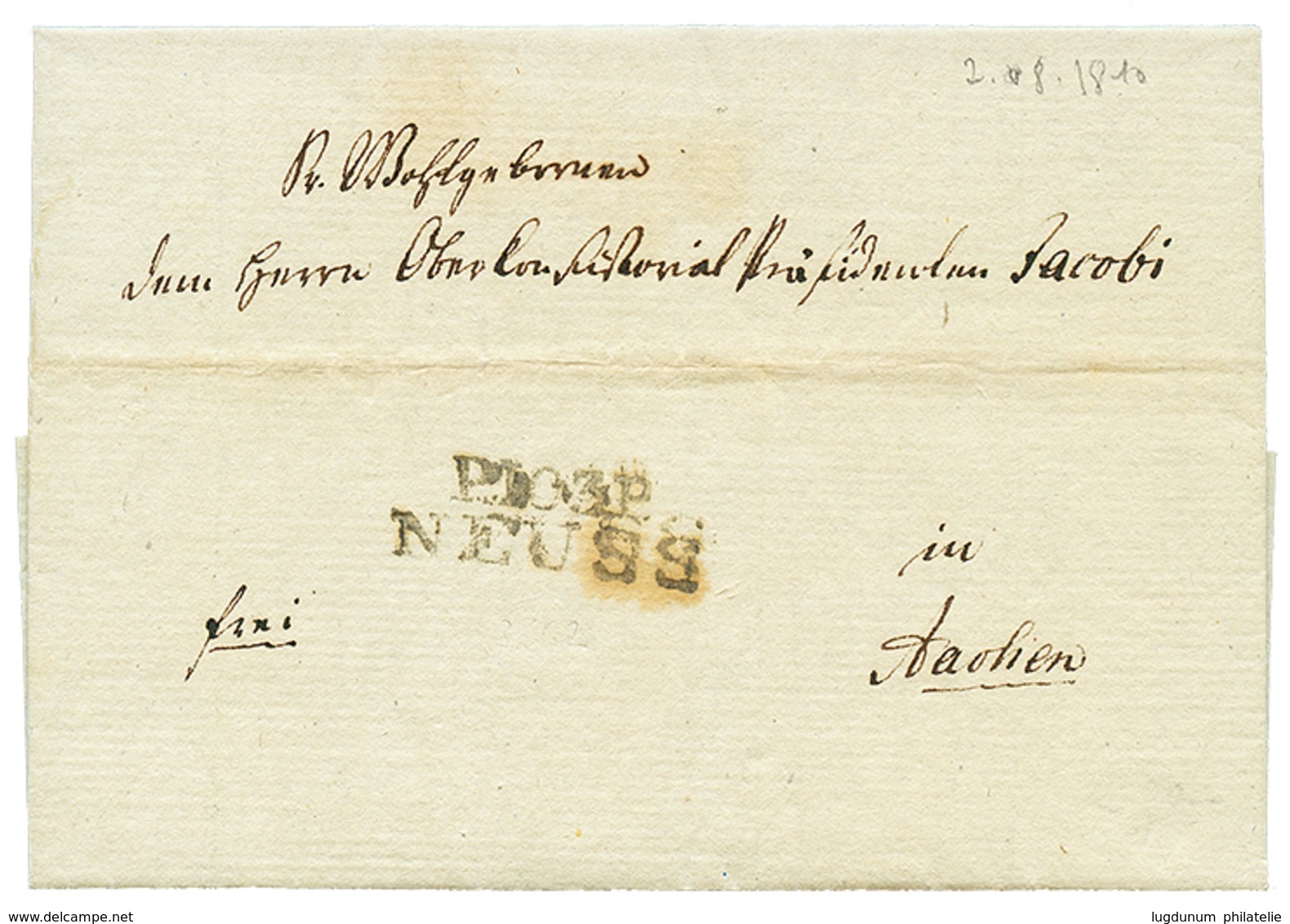 36 1810 P.103.P NEUSS Sur Lettre Avec Texte De NEUSEE Pour AACHEN. TTB. - Altri & Non Classificati