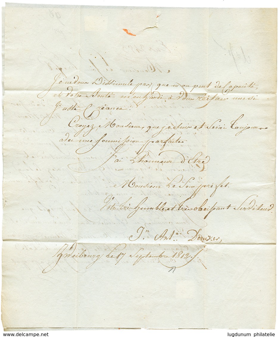 43 1812 P.129.P VAREL Rouge Sur Lettre Avec Texte Daté "ZWEIBOURG" Pour OLDENBOURG. Rare. TTB. - Altri & Non Classificati