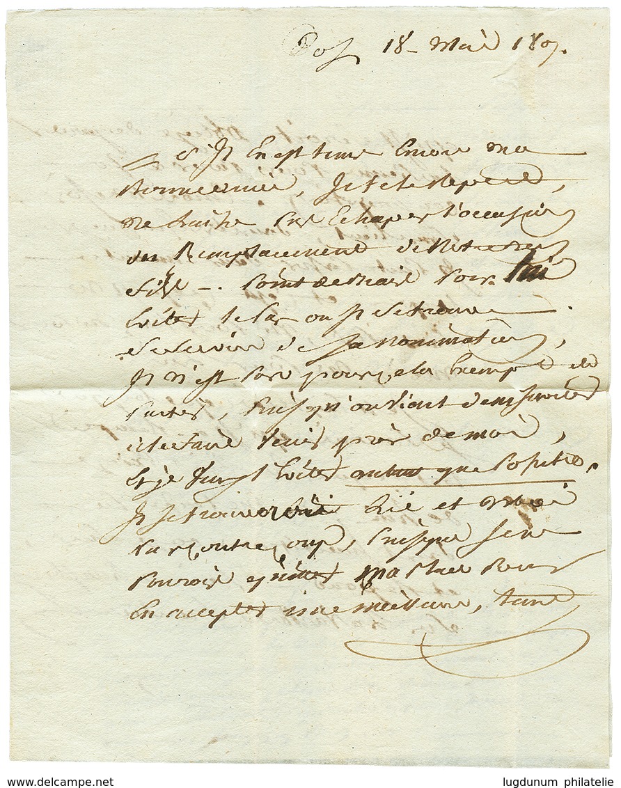 60 1807 N°40 GRANDE ARMEE Rouge Sur Lettre Avec Texte De "POS" (POSEN !) Pour La FRANCE. TB. - Andere & Zonder Classificatie