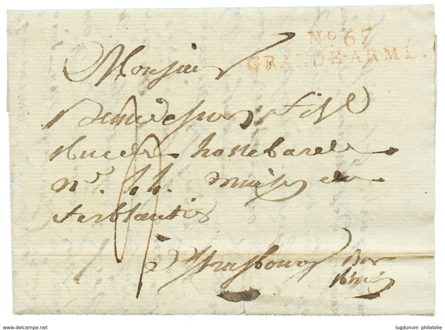 61 1807 N°67 GRANDE ARMEE Rouge Sur Lettre Avec Texte Daté "MARIENWERDER" Pour STRASBOURG. TB. - Altri & Non Classificati