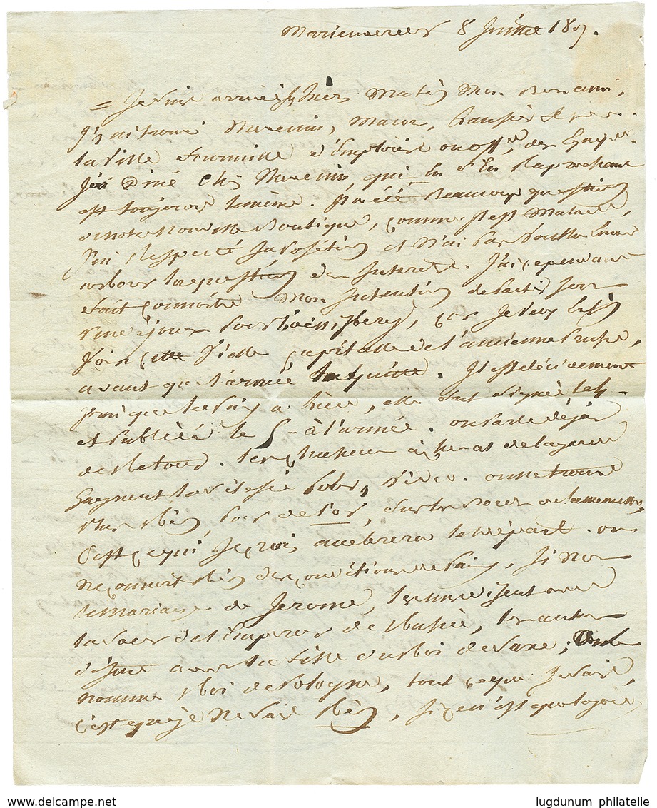 61 1807 N°67 GRANDE ARMEE Rouge Sur Lettre Avec Texte Daté "MARIENWERDER" Pour STRASBOURG. TB. - Altri & Non Classificati