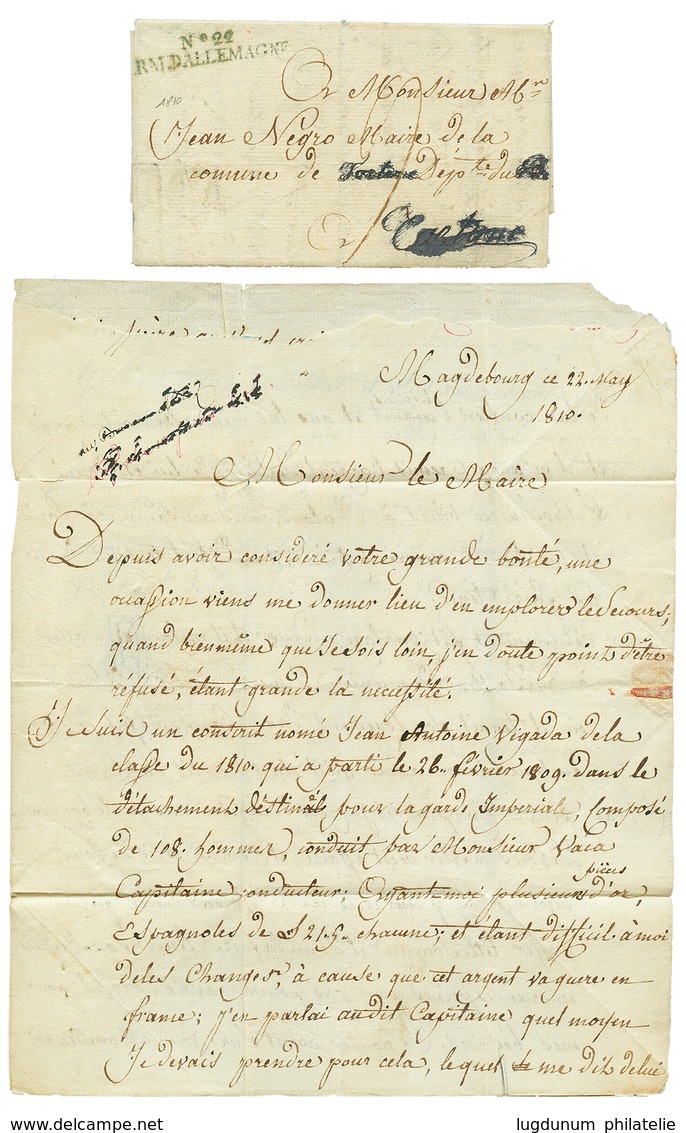 78 3 Lettres : N°22 ARM. D'ALLEMAGNE Bleu(1810MAGDEBURG), N°22 ARM. D'ALLEMAGNE Noir(1812 MAGDEBURG), N°27 ARM. D' ALLEM - Andere & Zonder Classificatie