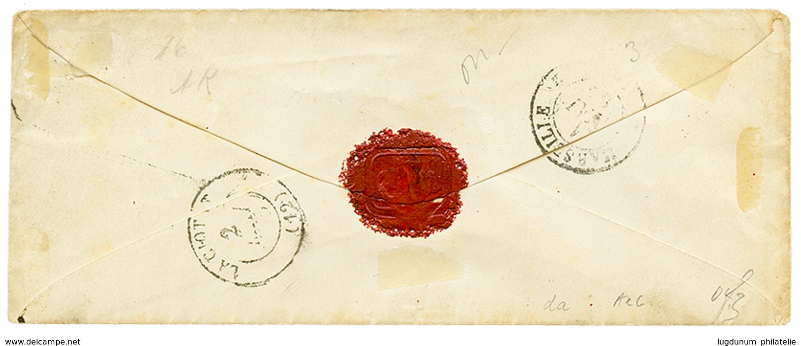 93 1855 20c(n°14) Obl. AOB + ARMEE D'ORIENT Sur Enveloppe Pour La FRANCE. Signé BRUN. TB. - Sonstige & Ohne Zuordnung