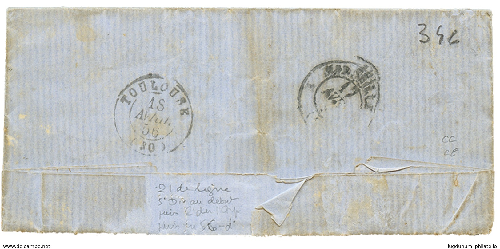 95 1856 20c(n°14) Pd Obl. AOR + ARMEE D'ORIENT Bau R Sur Lettre Avec Texte De SEBASTOPOL Pour La FRANCE. TB. - Sonstige & Ohne Zuordnung