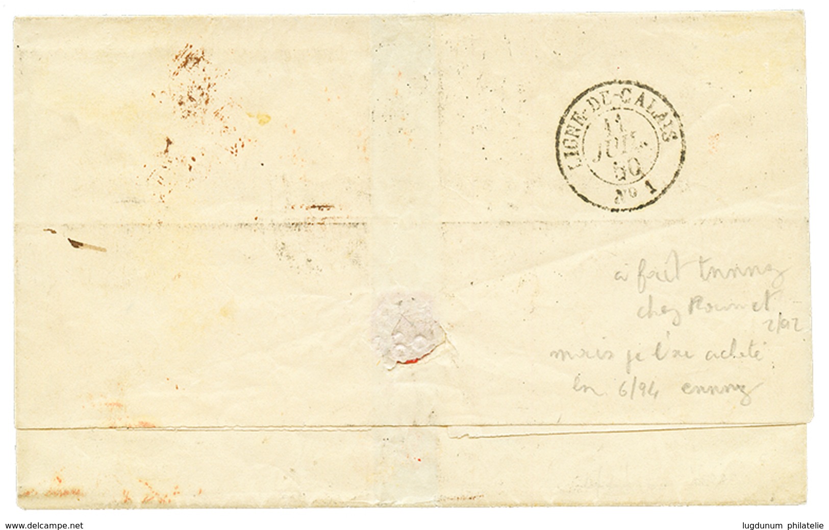 105 1850 Superbe Bande De 6 Du 25c CERES(n°4) Obl. Grille Sur Lettre De PARIS Pour PHILADELPHIA (USA). Lettte Trés RARE  - 1849-1850 Ceres