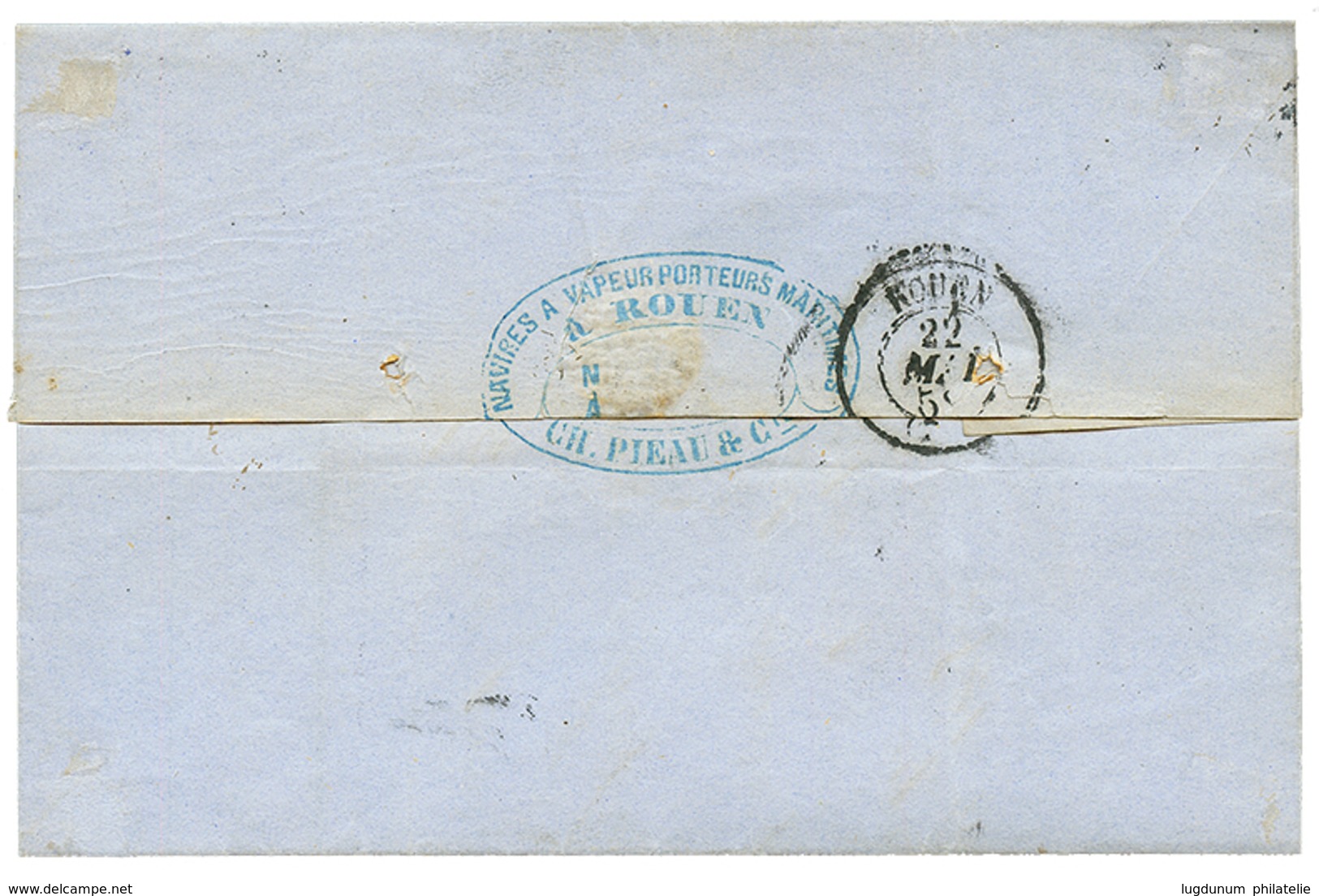 117 1858 10c(n°13) TTB Margé Nuance JAUNE CITRON Impression Nette Sur Lettre De ROUEN. Signé DILLEMANN. Rare Dans Cette  - Other & Unclassified