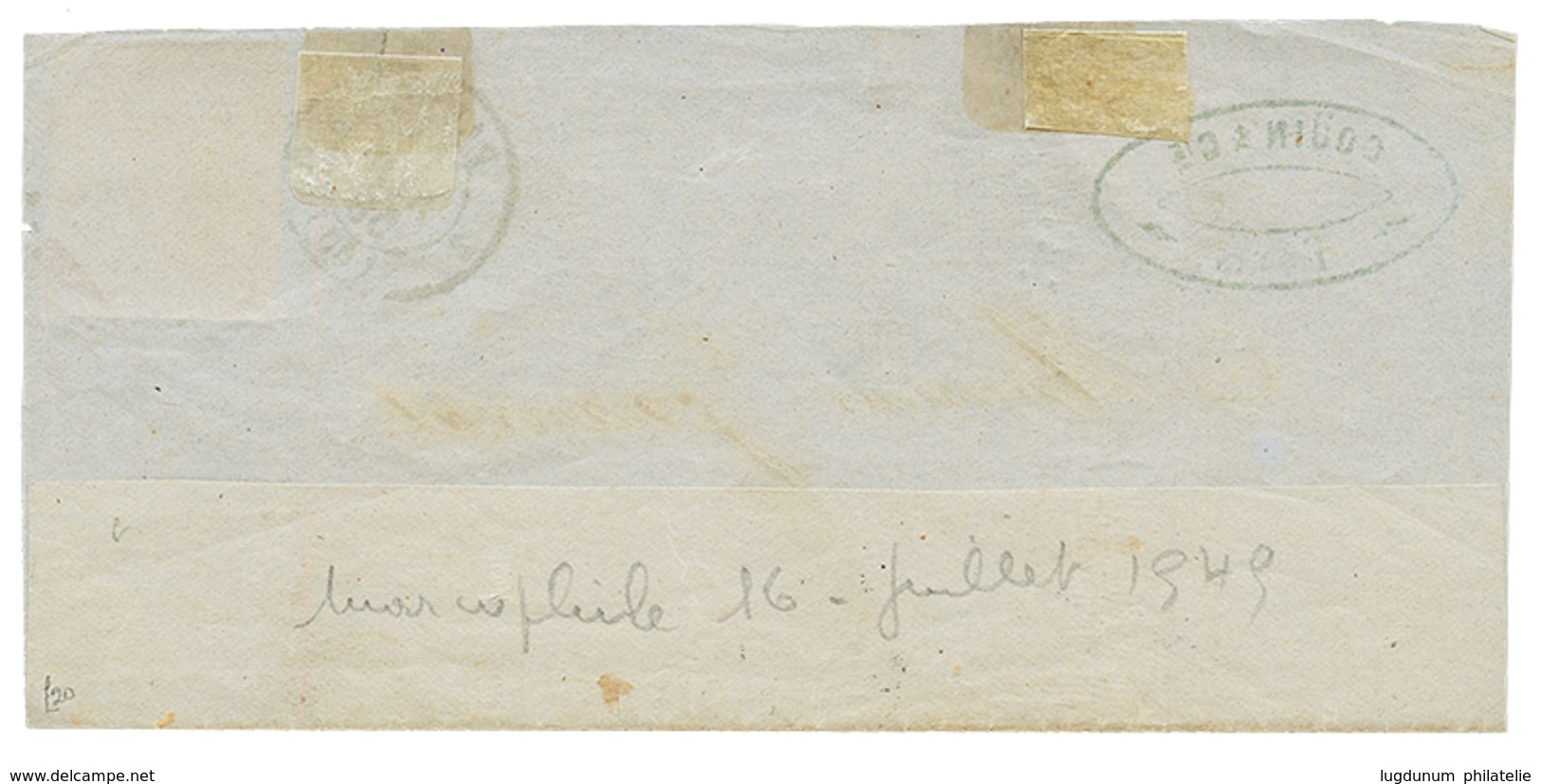 130 "ETOILE Tronquée De PARIS" : 1859 20c(n°14) TTB Margé Obl. ETOILE Tronquée Sur DEVANT De Lettre Pour BORDEAUX. RARET - Altri & Non Classificati