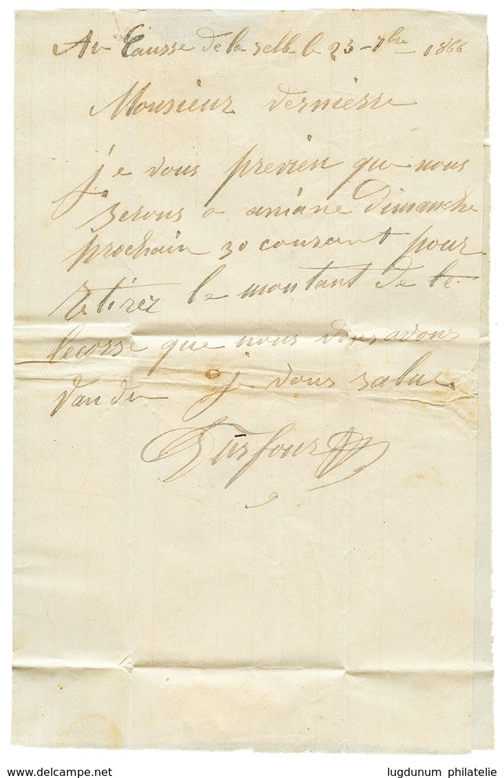 158 1866 10c(n°21) Obl. GC 3753 + T.22 ST MARTIN-DE-LONDRES + Taxe 2 + Boite Rurale G Sur Lettre Avec Texte Daté "CAUSSE - 1862 Napoléon III