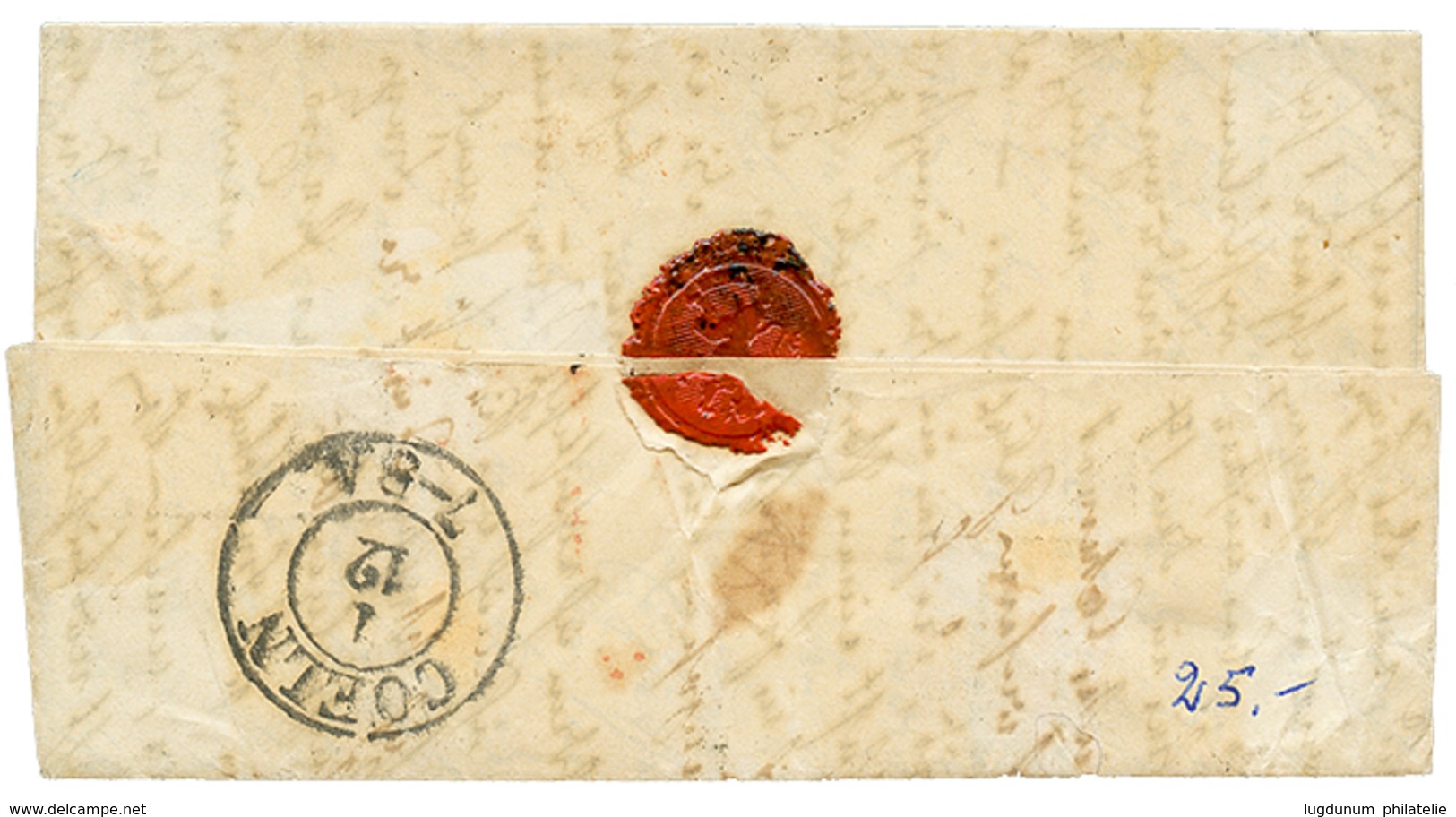 166 1863 10c(n°21)+ 40c(n°23) Obl. Etoile 15 Sur Lettre De PARIS Pour COLOGNE(ALLEMAGNE). TTB. - 1862 Napoleon III