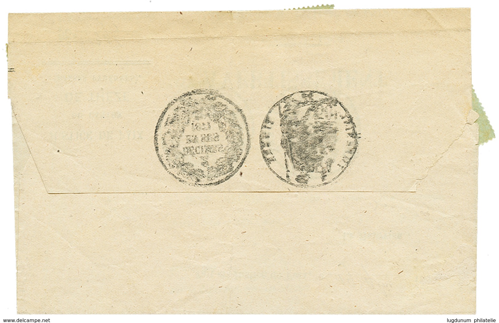 174 1871 2 Bandes De 5 Du 1c Lauré(n°25) Obl. GC 235 + T.24 AURIAC Sur Lettre Pour SEVIGNACQ. Léger Pli Sur 1 Timbre. TB - 1862 Napoleone III