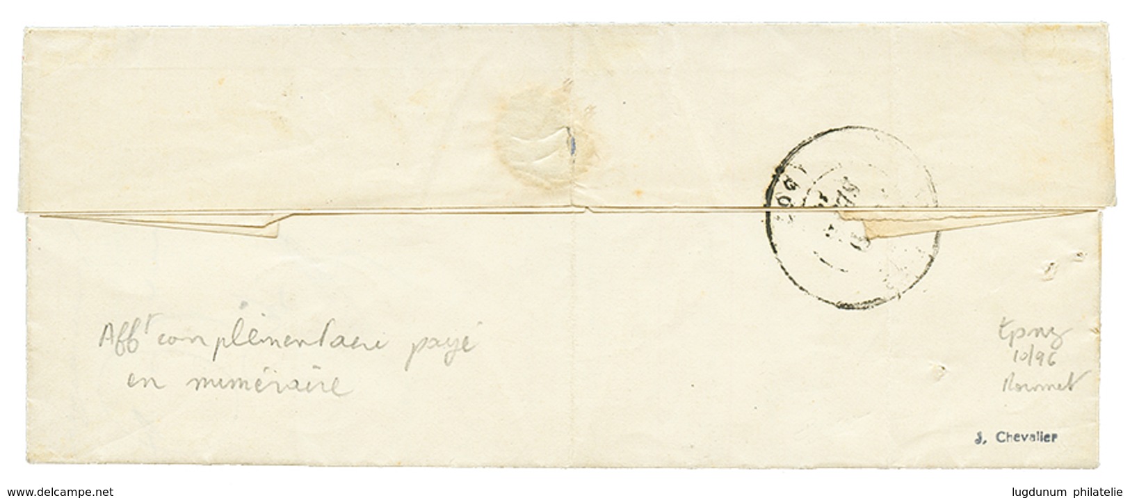 179 "AFFRANCHISSEMENT En NUMERAIRE De SEPTEMBRE 1871" : 20c(n°29) Obl. GC + T.17 ST PIERRE-LE-MOUTIER + P.P Rouge (paiem - 1862 Napoléon III