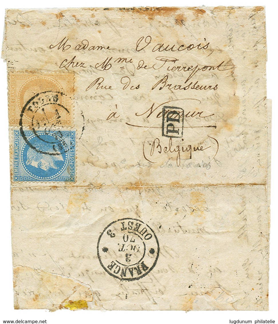 183 PLI CONFIE - "LES ETATS-UNIS" : 10c + 20c Obl. TOURS 1 Oct 70 Sur Lettre Pour NAMUR BELGIQUE. Verso, FRANCE OUEST 3  - Sonstige & Ohne Zuordnung