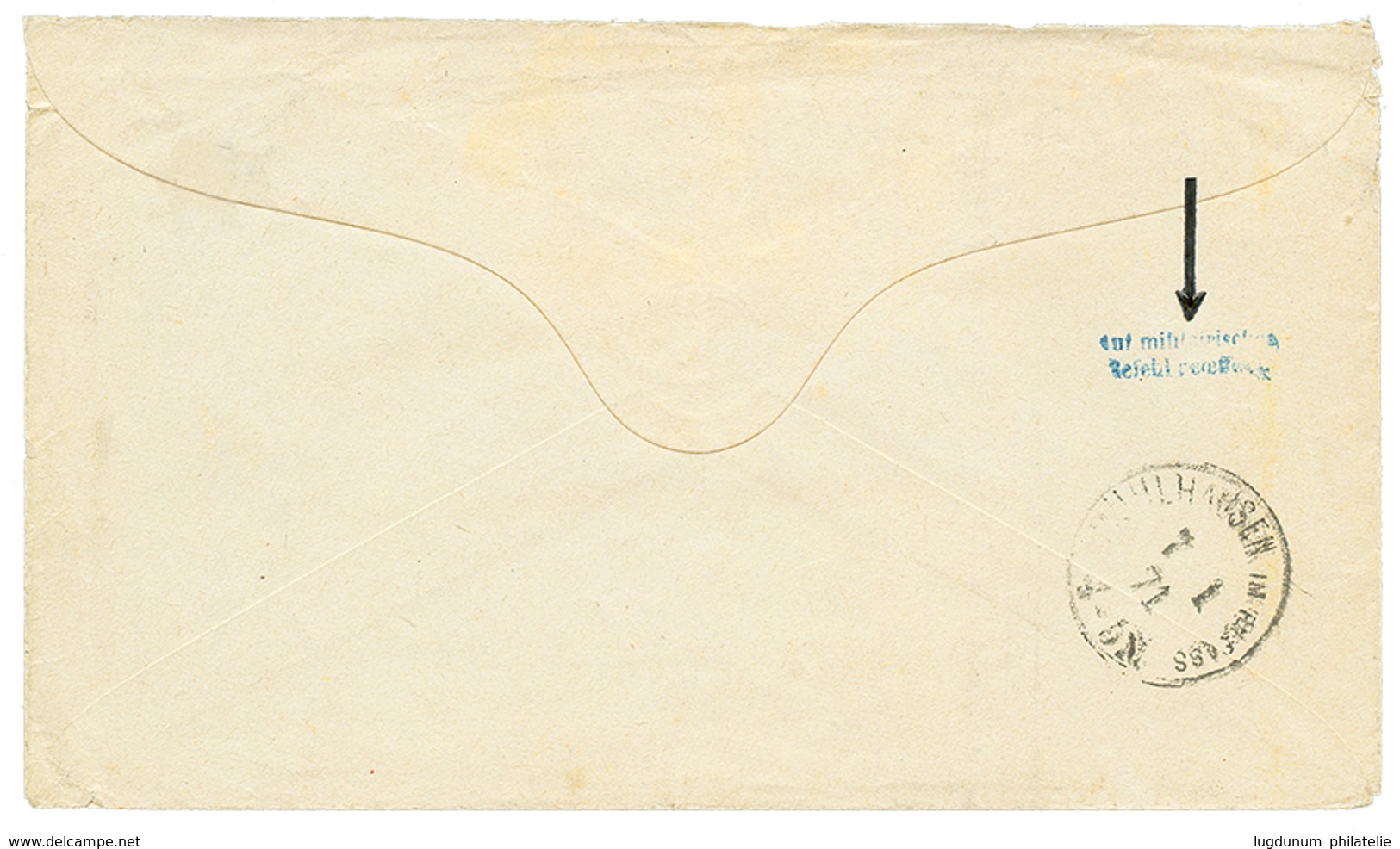 198 CACHET De CENSURE Allemand : 1871 SUISSE Entier 10c + 5c(x2)+ 30c Obl. FAHRWANGEN Pour MUHLOUSE (ALSACE). Verso, Cac - Other & Unclassified