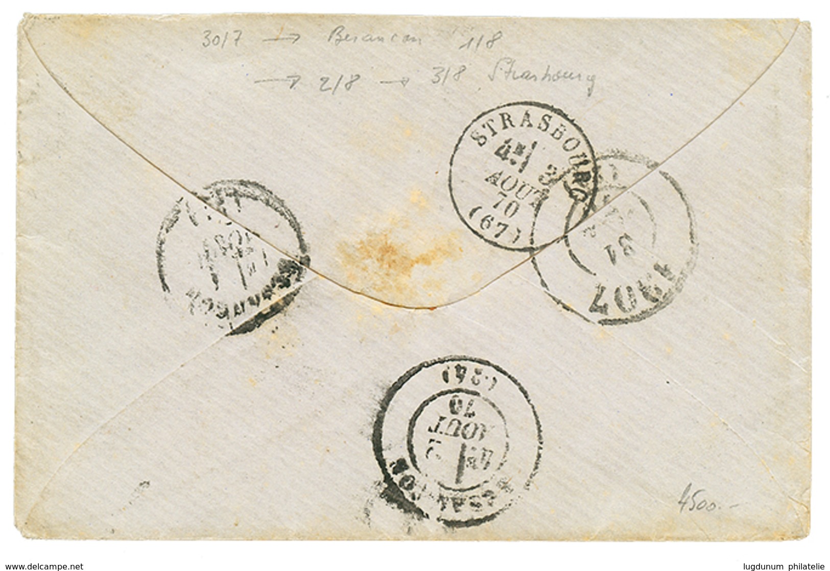 199 SAVOIE - MANQUE DE TIMBRE : 1870 T.16 GRESY + P.P Sur Enveloppe. TTB. - Sonstige & Ohne Zuordnung