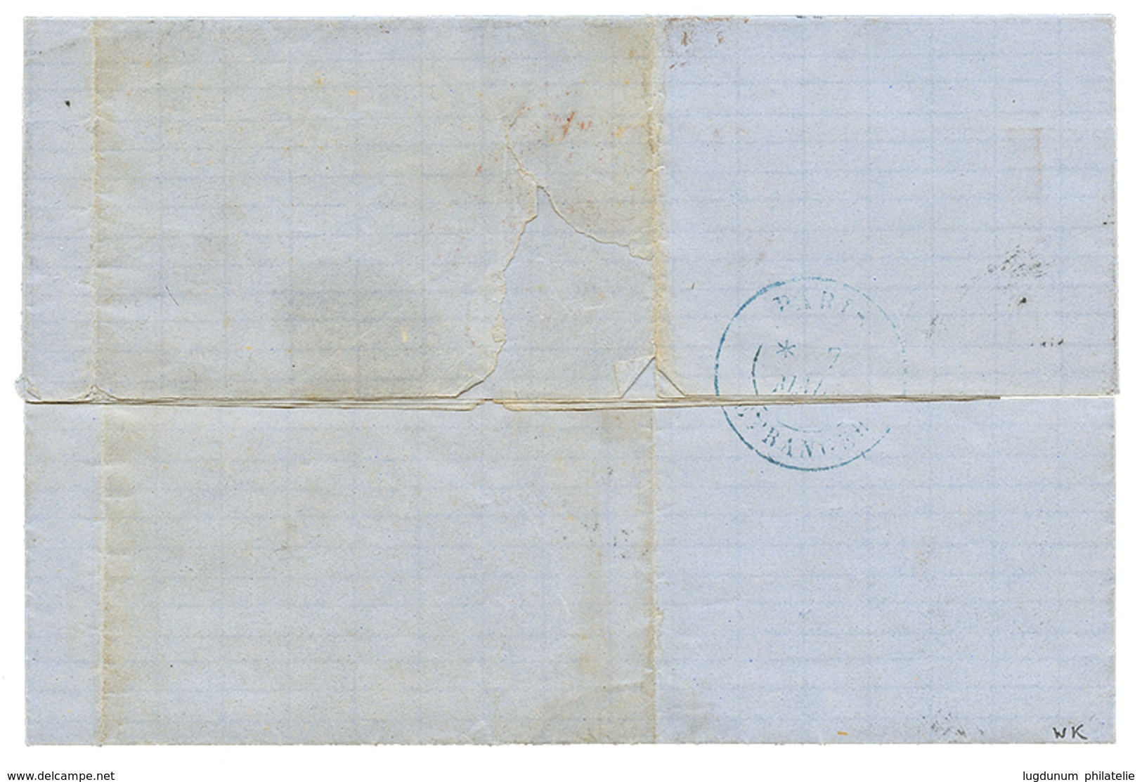 204 Destination ILES Du CAP VERT : 1872 5c(n°20)x2 + 40c(n°31)+ Paire 25c CERES(n°60) Sur Lettre De ROUEN Pour "PRAÏA DE - 1871-1875 Cérès