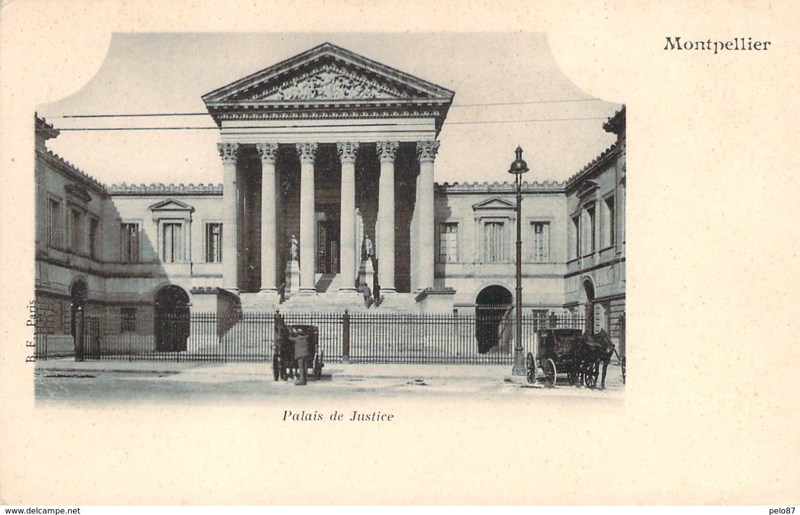 CPA  Montpellier Palais De Justice  (animée)(précurseur)(Attelages) H95 - Montpellier