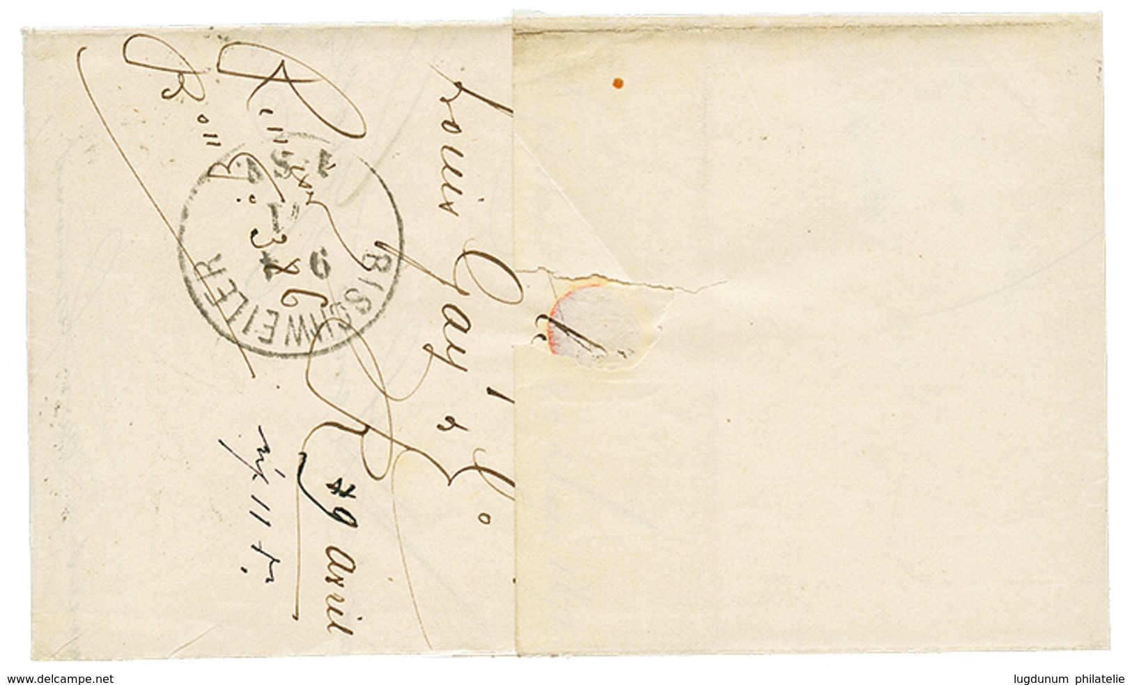 249 1871 20c(n°29) Obl. GC 3103 + T.17 REIMS 29 Mars 71 + Taxe 30 D.T Annulée + Taxe 30 Manuscrite Bleue Sur Lettre Pour - Sonstige & Ohne Zuordnung