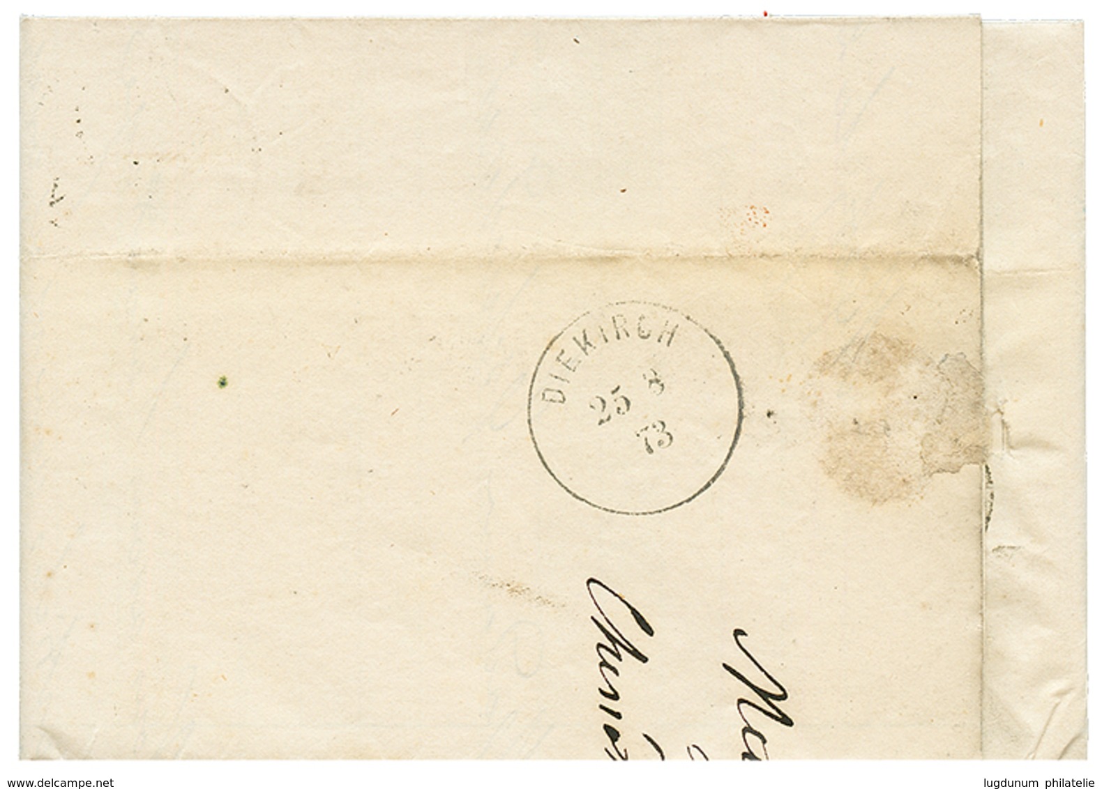254 1873 ALLEMAGNE 1gr Obl. METZ-BAHNHOF Sur Lettre Pour DIEKIRCH, LUXEMBOURG. Superbe. - Other & Unclassified
