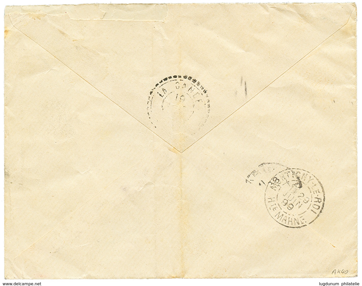 309 CRETE - HIERAPETRA : 1899 Cachet Rare HIERAPETRA CRETE Sur Enveloppe "TROUPES DETACHEES En CRETE" Pour La FRANCE. Le - Other & Unclassified