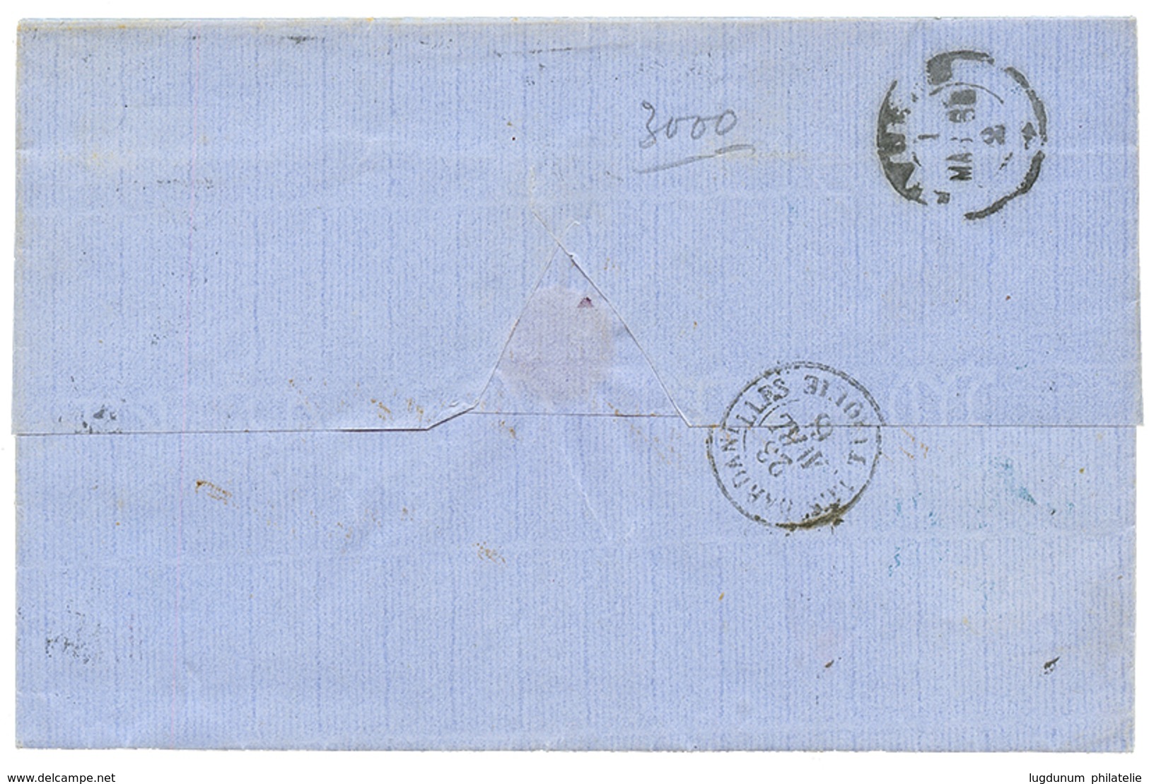 325 1863 80c(n°17)x2 Obl. GC 5095 + SALONIQUE TURQUIE Sur Lettre Pour L'ITALIE. Pas Courant. TB. - Altri & Non Classificati