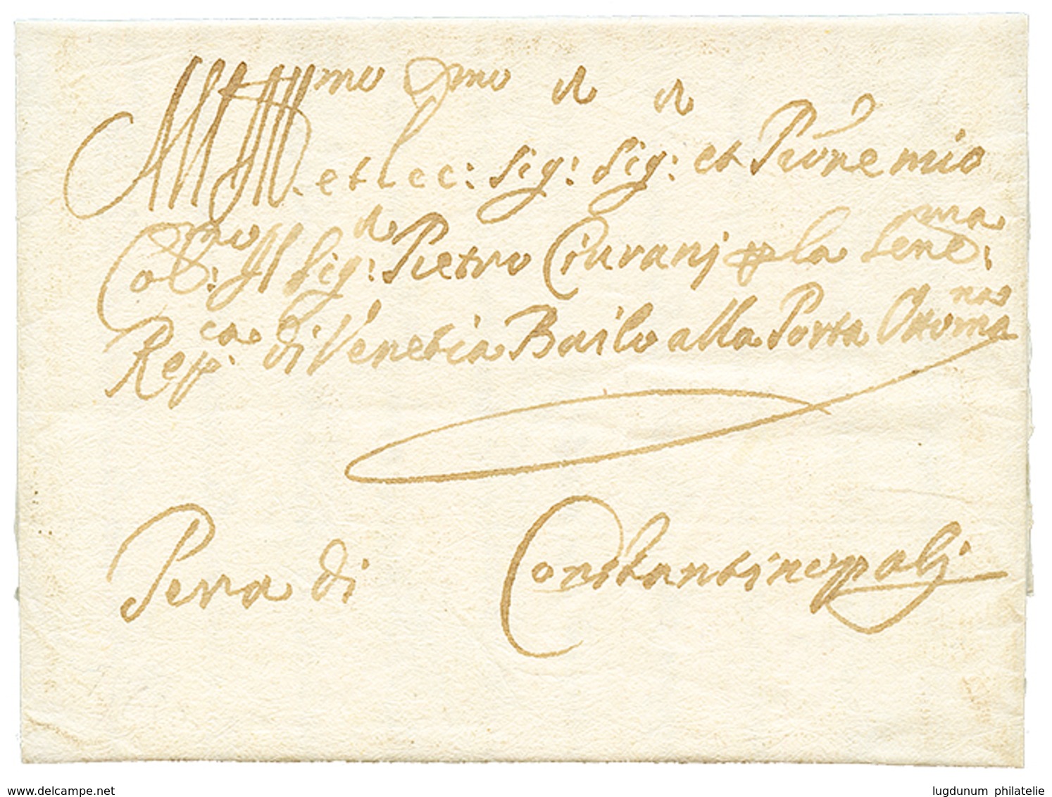 336 SMYRNE : 1680 Lettre Du Consul De La Republique De VENISE à SMYRNE Pour CONSTANTINOPLE. Superbe. - Sonstige & Ohne Zuordnung