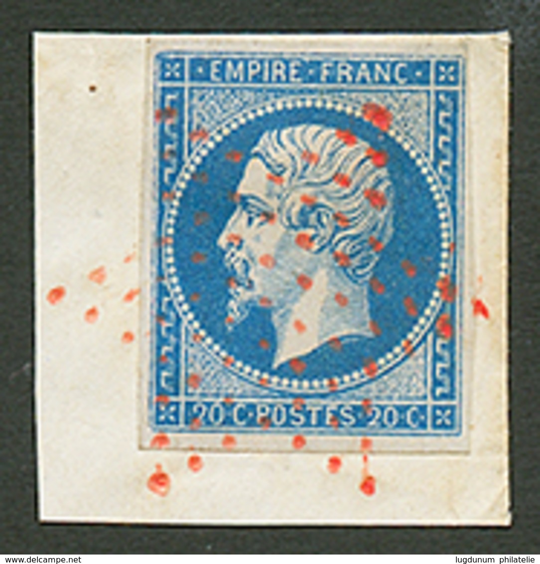 347 20c(n°14) TTB Margé Obl. Etoile De PARIS En ROUGE Sur Fragment. Rare. Signé SCHELLER. Superbe. - Autres & Non Classés