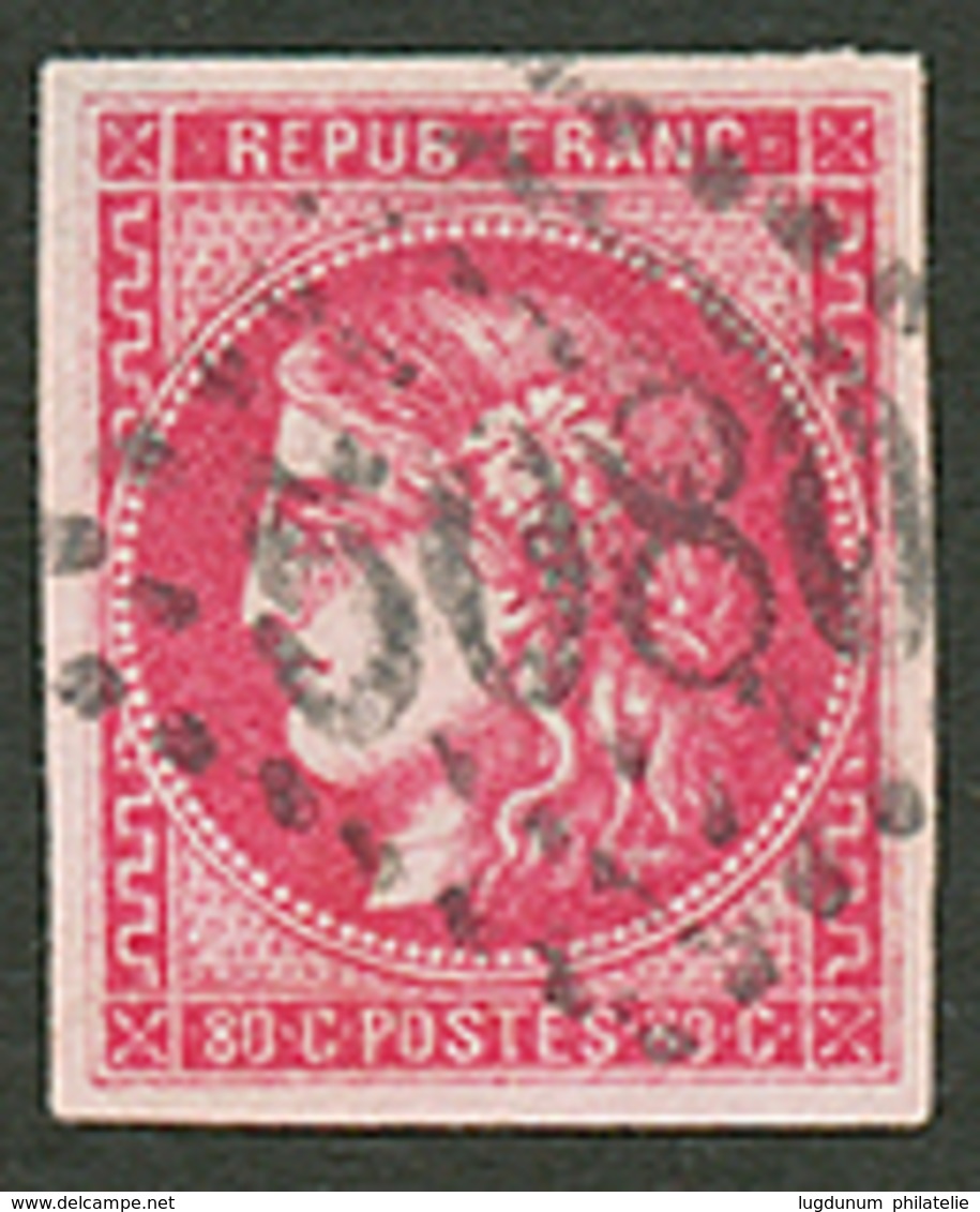 356 80c BORDEAUX TB Nuance Rose Fonçée Obl. GC 5080 D' ALEXANDRIE. Infime Clair. Signé SCHELLER. TTB. - Sonstige & Ohne Zuordnung