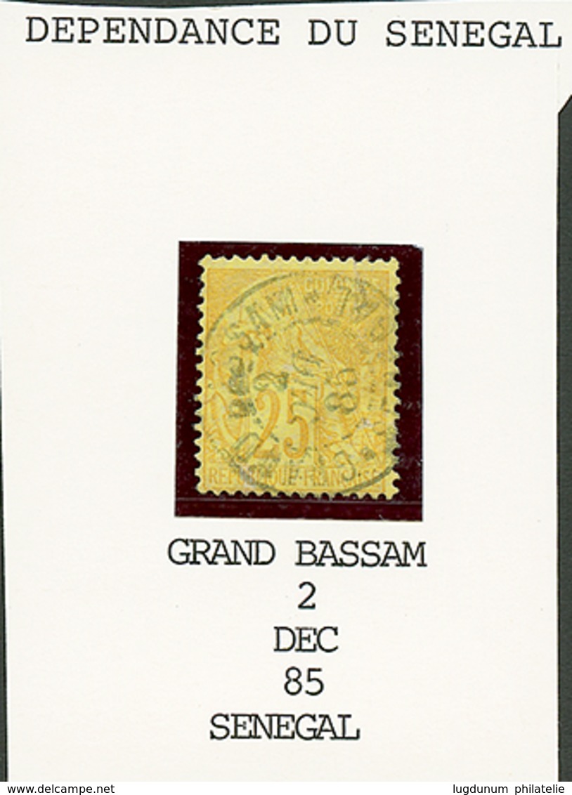 512 "GRAND LAHOU SENEGAL" : COLONIES GENERALES 25c Obl. GRAND-BASSAM SENEGAL. RARETE. TB. - Autres & Non Classés