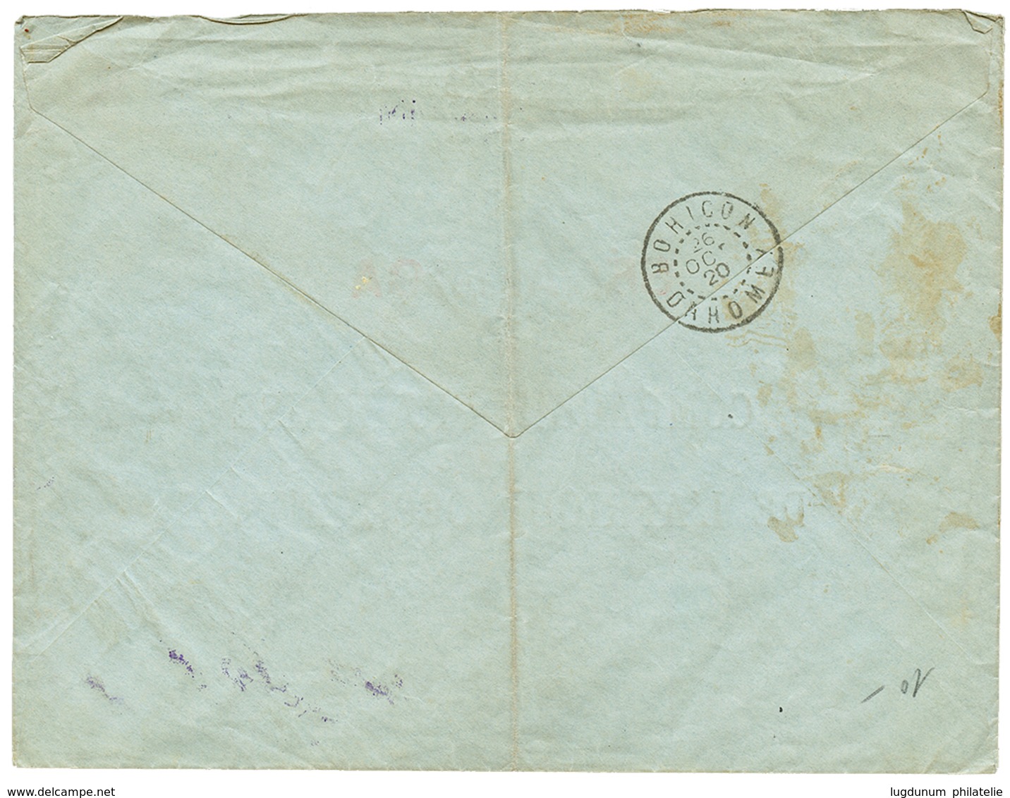 533 1920 Demi Timbre 50c Obl. PORTO-NOVO Sur Enveloppe Commerciale Pour BOHICON. Pas Courant. TB. - Altri & Non Classificati