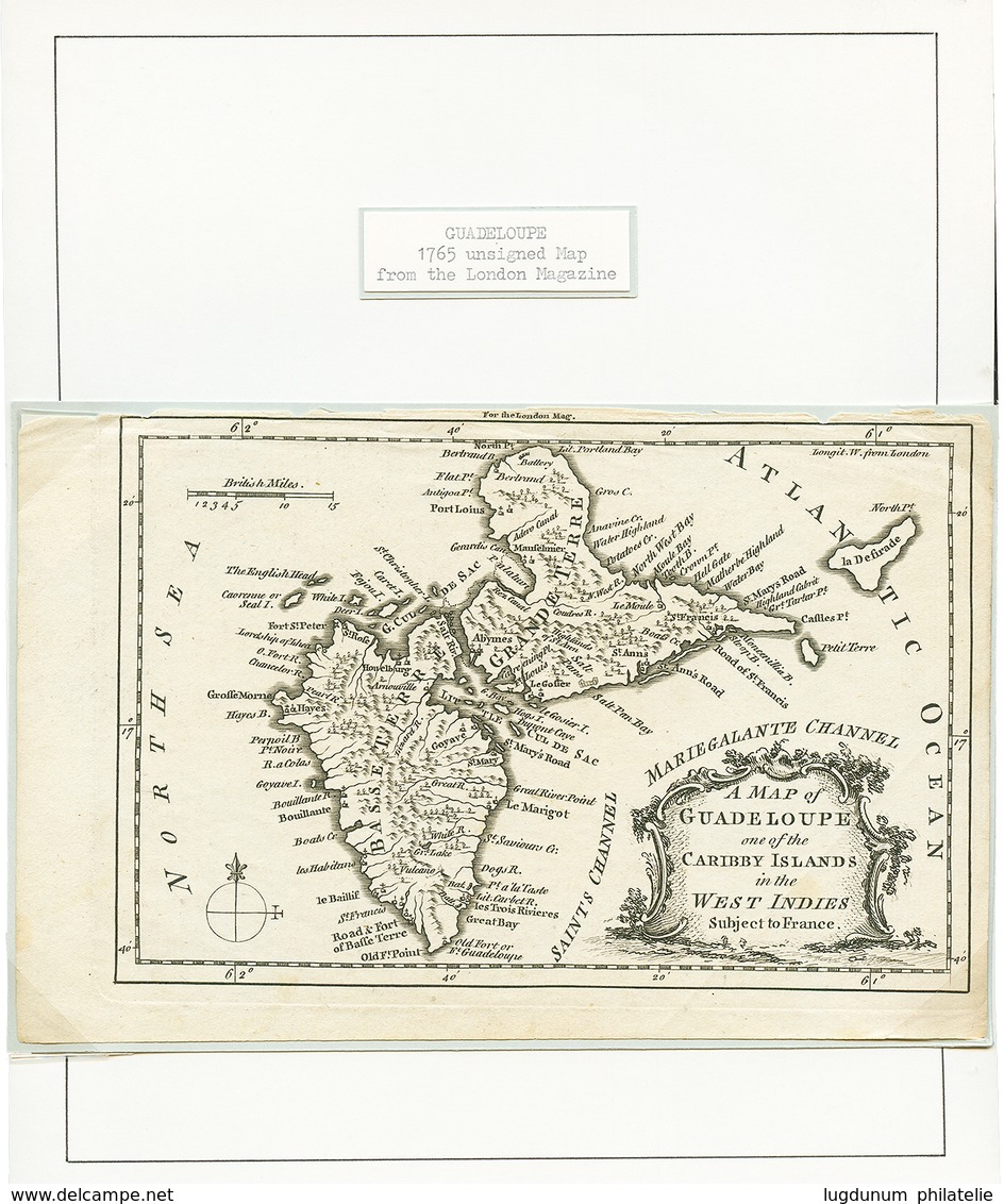 537 4 Cartes Anciennes De LA GUADELOUPE + 1 Gravure. TTB. - Sonstige & Ohne Zuordnung