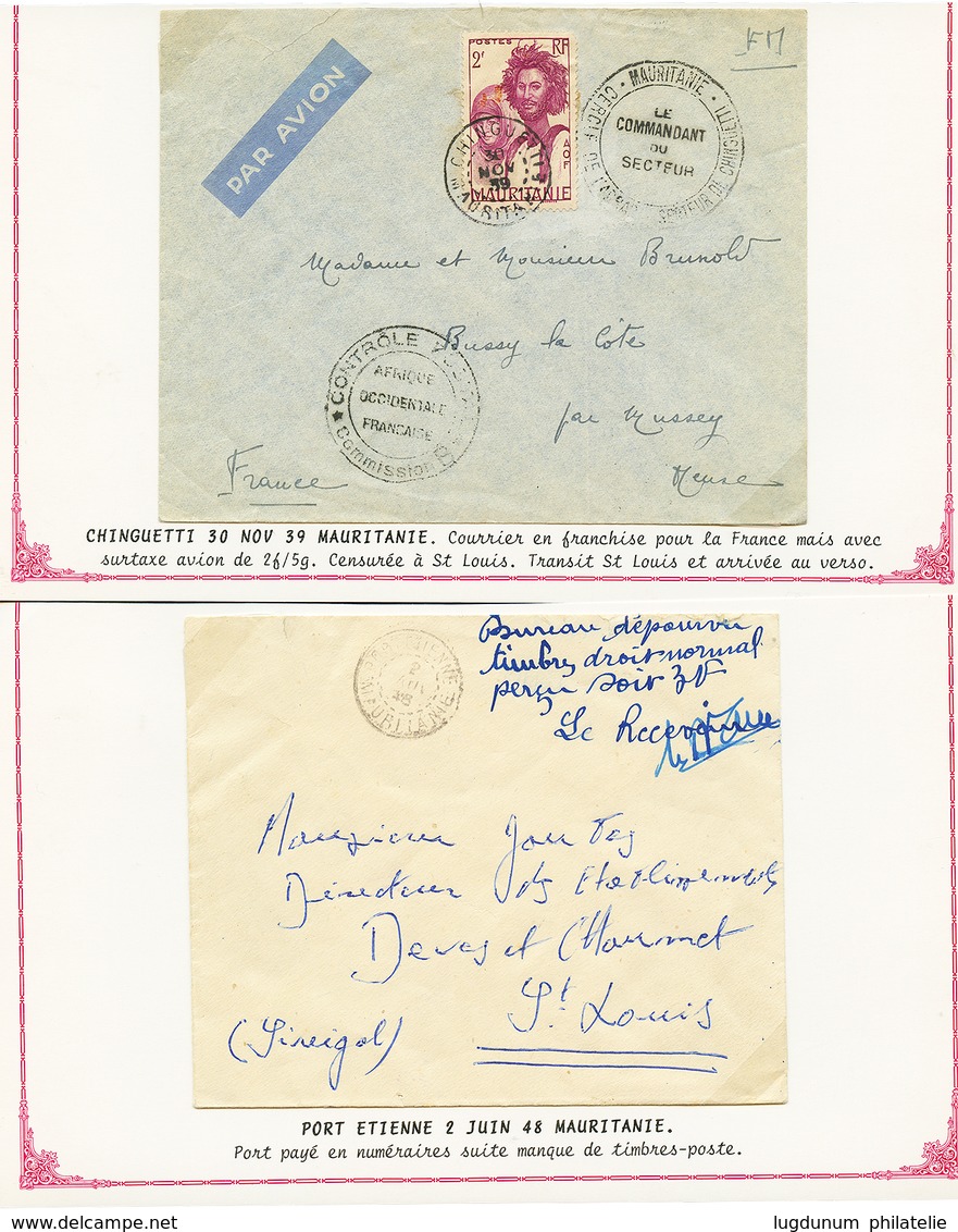 621 MAURITANIE - Lot 12 Lettres (dont Rares) Montées Sur Feuilles D' Exposition. TB. - Sonstige & Ohne Zuordnung