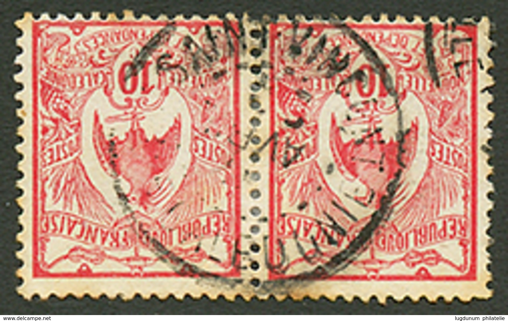 639 "SAINT VINCENT" : Paire 10c Obl. Cachet Rarissime SAINT VINCENT Nlle CALEDONIE. TB. - Sonstige & Ohne Zuordnung