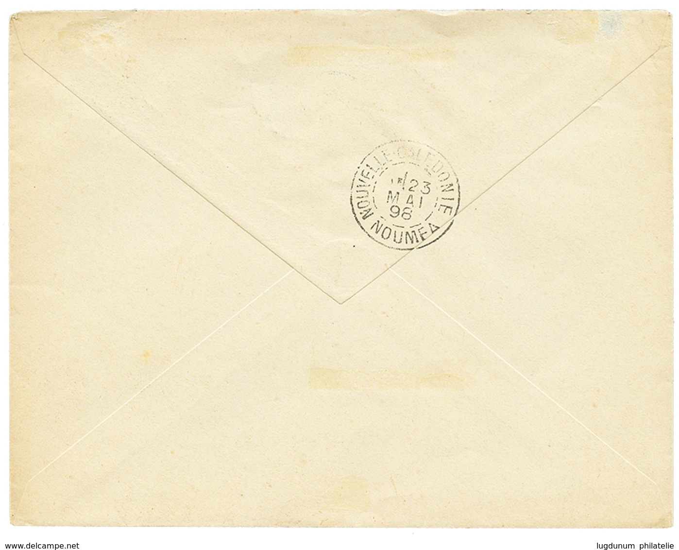 650 "GOMEN" : 1898 25c Obl. NLLE CALEDONIE GOMEN En Bleu Sur Enveloppe Pour NOUMEA. Superbe. - Sonstige & Ohne Zuordnung