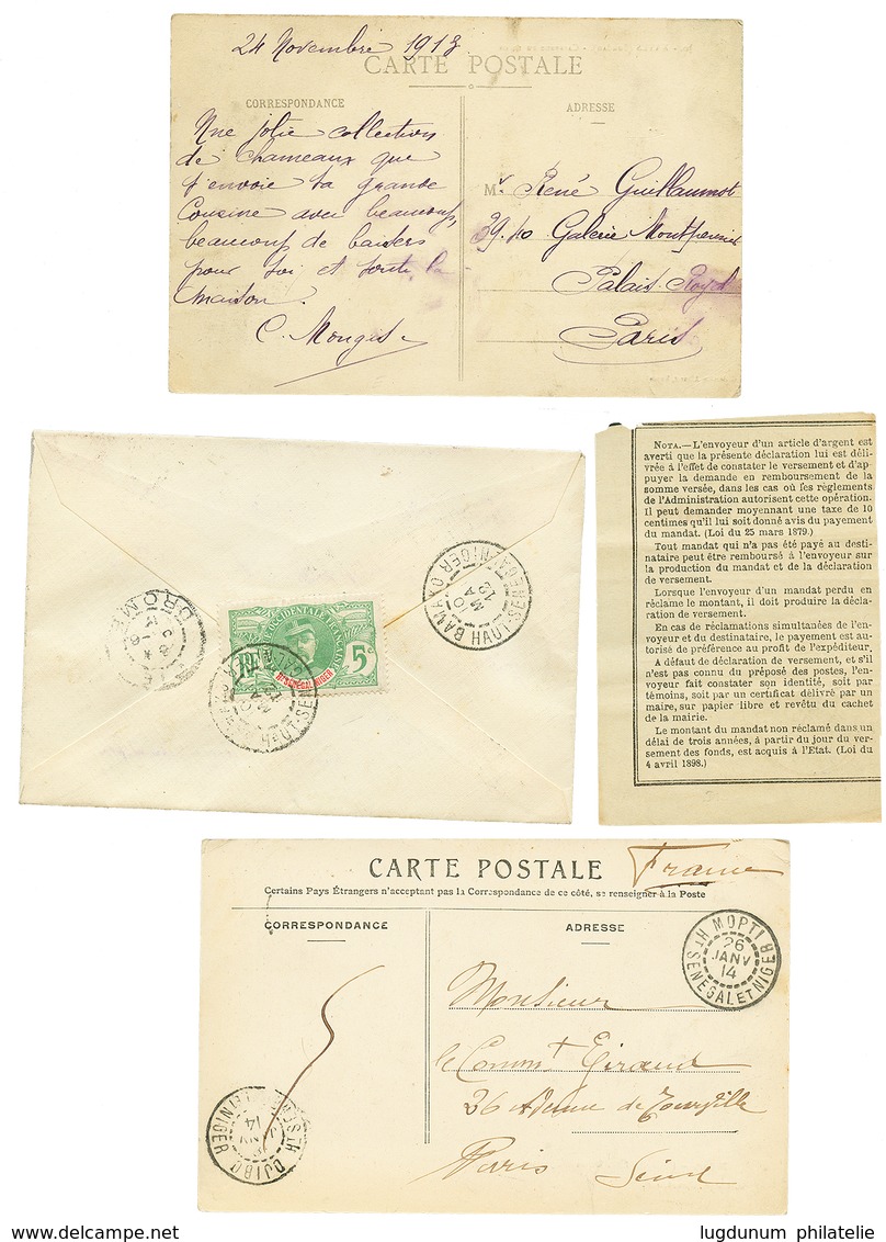 679 HAUT SENEGAL Et NIGER - Lot 4 Lettres 1905/12 Dont Cachets Rares (DJIBO). TB. - Autres & Non Classés