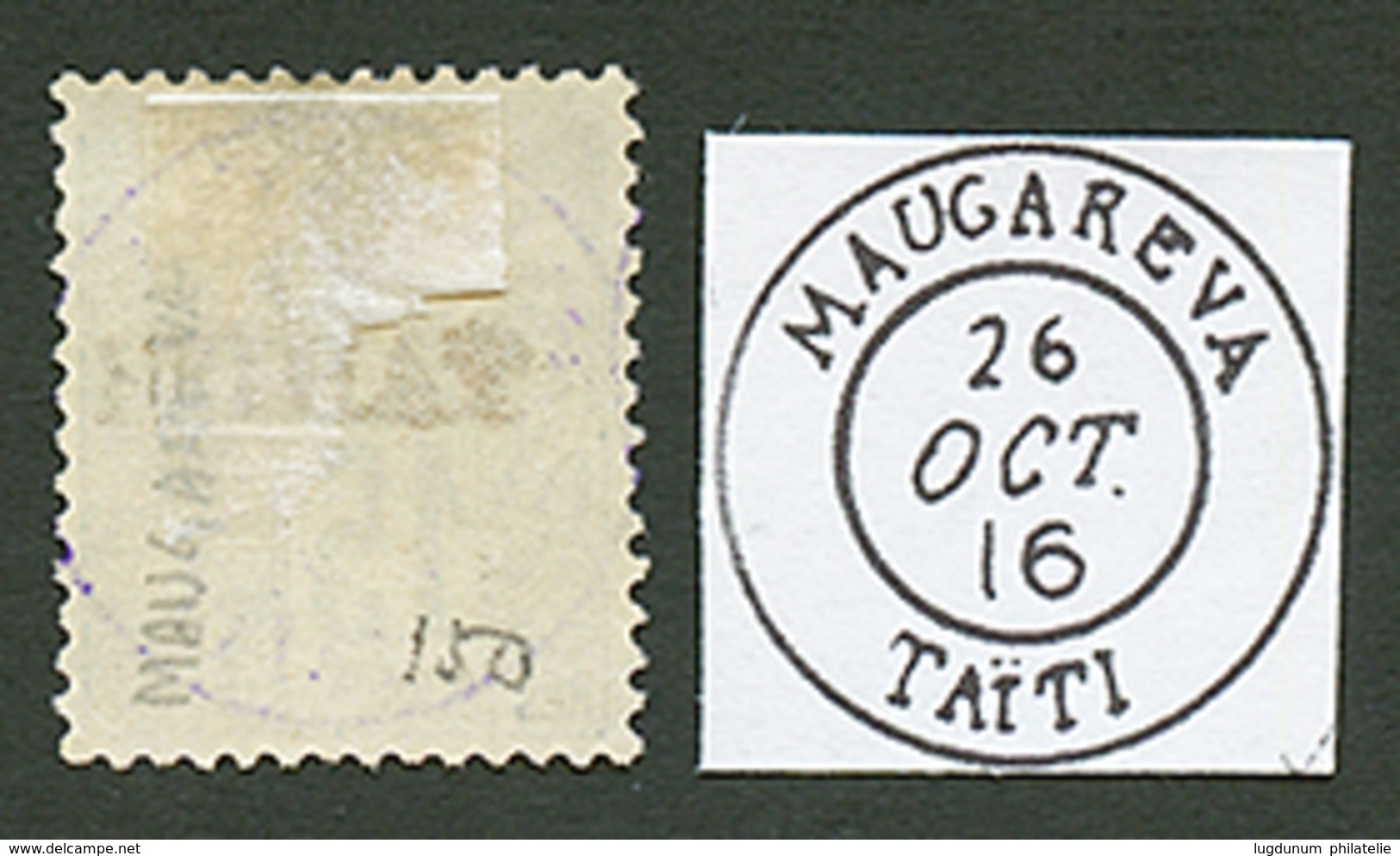 699 "MAUGAREVA" : 15c Surchargé 1893 TAHITI Obl. MAUGAREVA. Rare. TB. - Autres & Non Classés