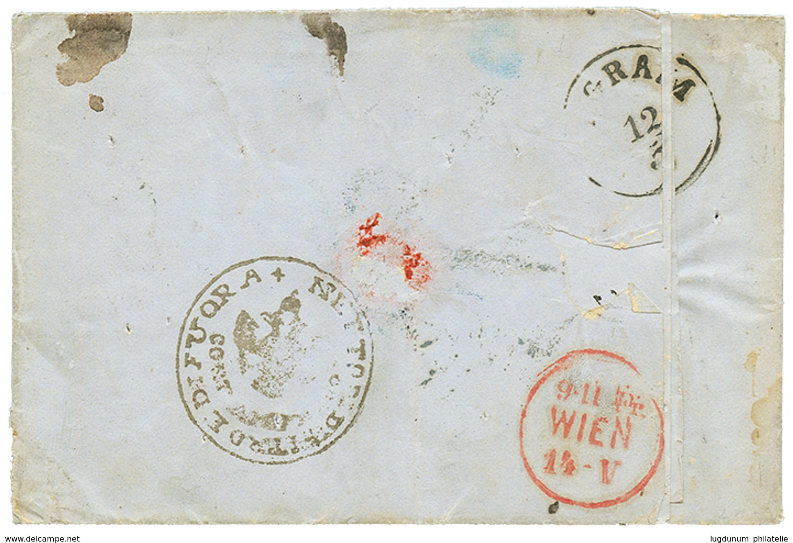 714 1857 BROOD + Negativ Cachet On Entire Letter From SARAJEVO To VIENNA. Vvf. - Altri & Non Classificati