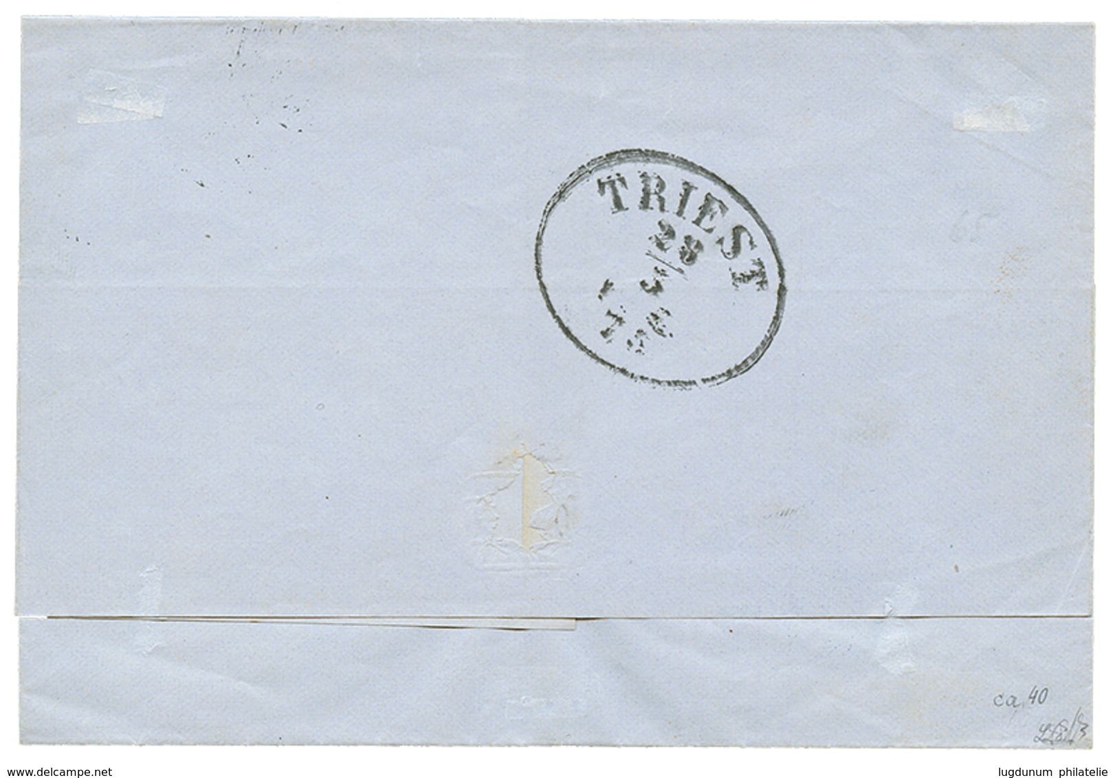 729 1875 15 SOLDI Canc. ALEXANDRIEN On Cover To TRIESTE. Superb. - Oriente Austriaco