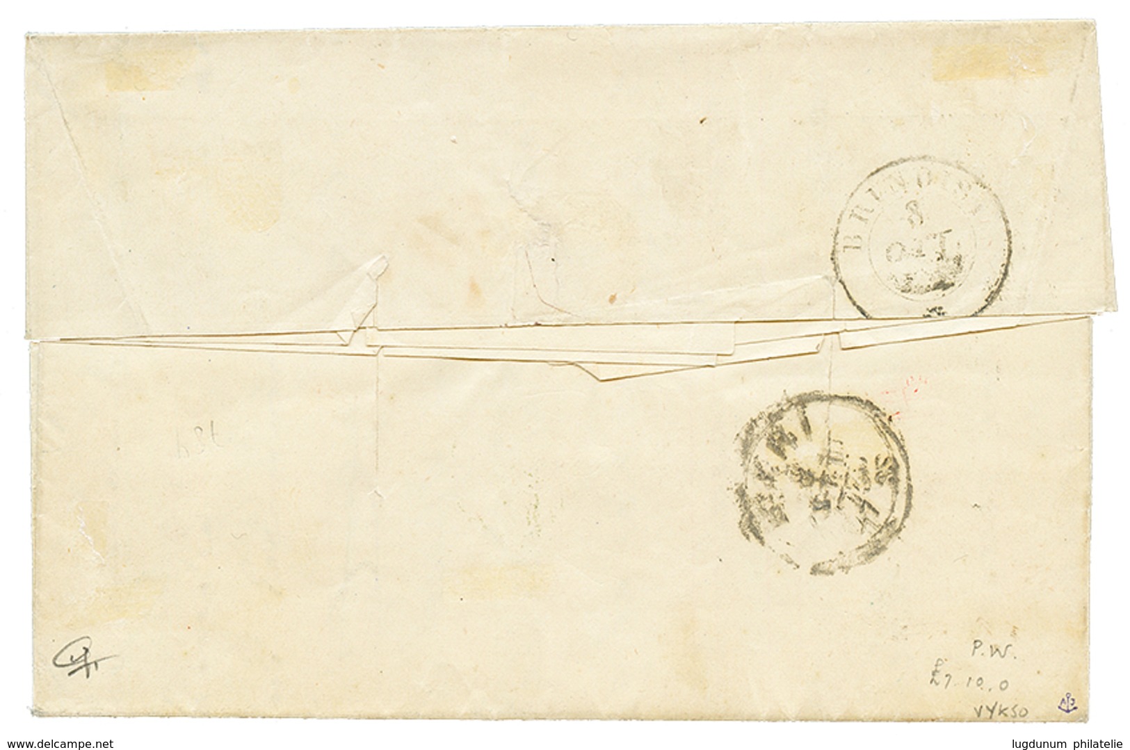 740 DURAZZO - ALBANIA : 1873 3 Soldi + Pair 10 Soldi Canc. DURAZZO In Blue On Entire Letter To ITALY. Signed COLLA & FER - Oriente Austriaco