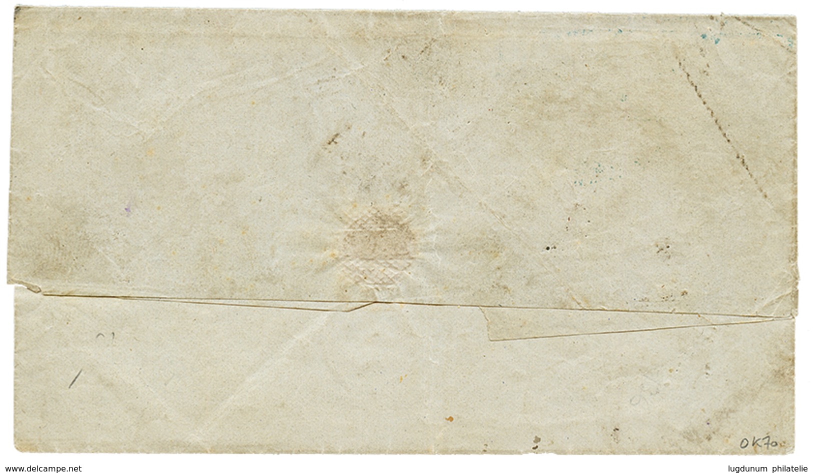 742 1852 Rare Turkish Maritime Cachet P.P + "3" Tax Marking On Cover(no Text) Datelined "SALONIQUE 8 Sept. 1852" To CONS - Levant Autrichien