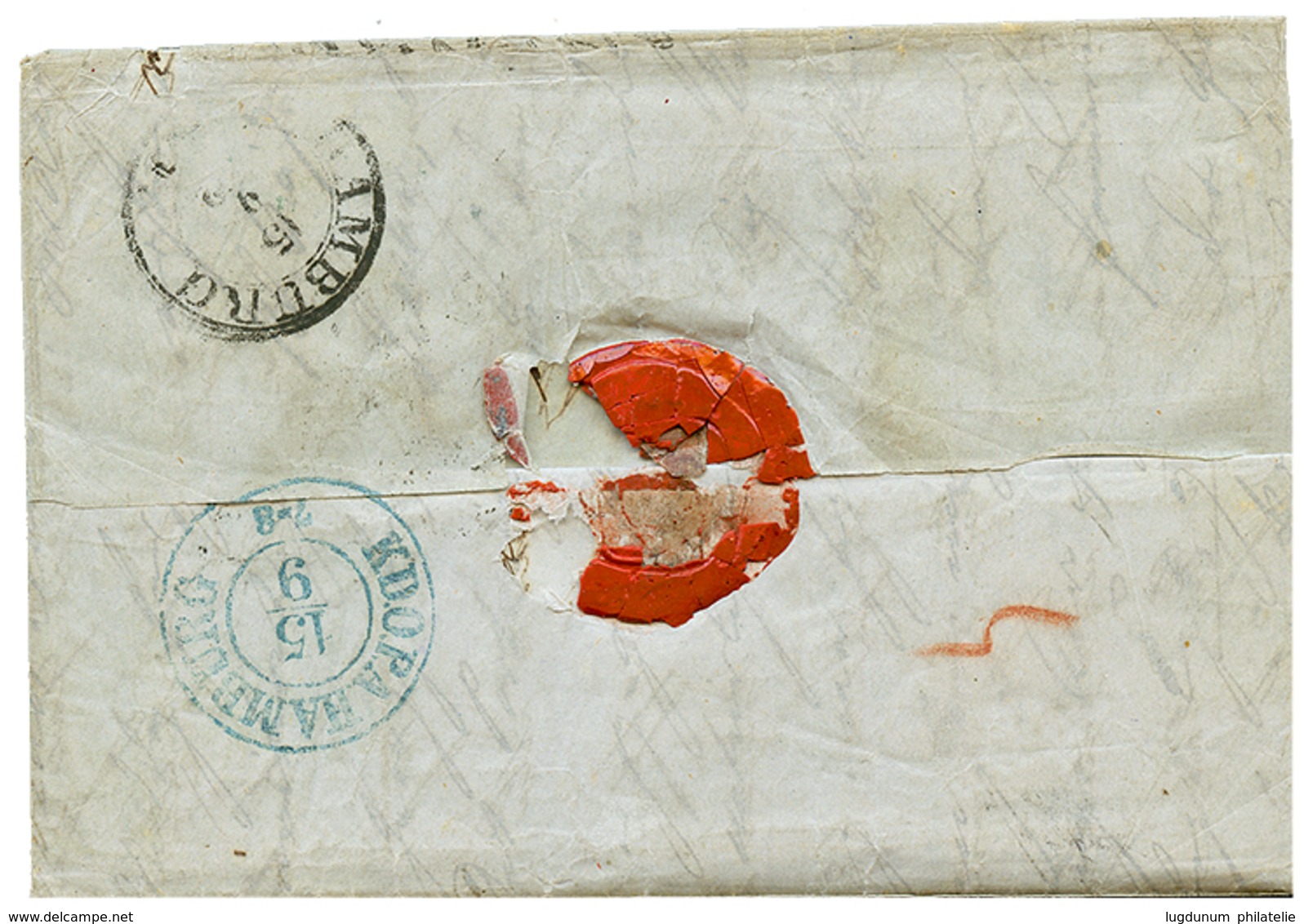 757 1852 FRANCE FIRST ISSUE 1F + 10c Canc. On Entire Letter From PARIS Via HAMBURG To COPENHAGUE (DENMARK). Stamps With  - Denmark (West Indies)