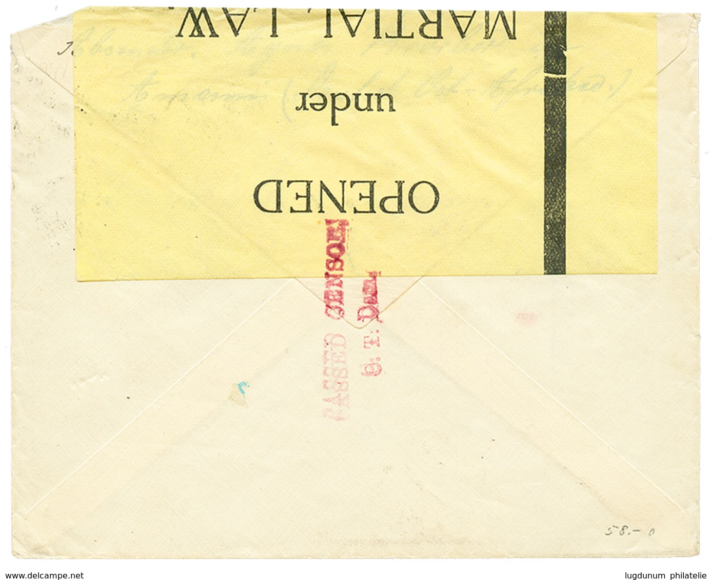 806 1919 GEA 6c Canc. TANGA + PASSED CENSOR / C.T DSM In Red + Large Yellow CENSOR LABEL On Envelope To SWITZERLAND Taxe - Autres & Non Classés