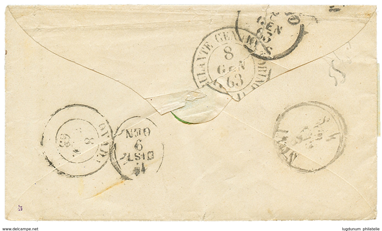 880 "MOLLARE" : 1863 SARDINIA 5c(n°13Ed) + 10c(n°10De) Canc. MOLLARI On Envelope To TORINO. Sass = 2750€. Vvf. - Non Classés