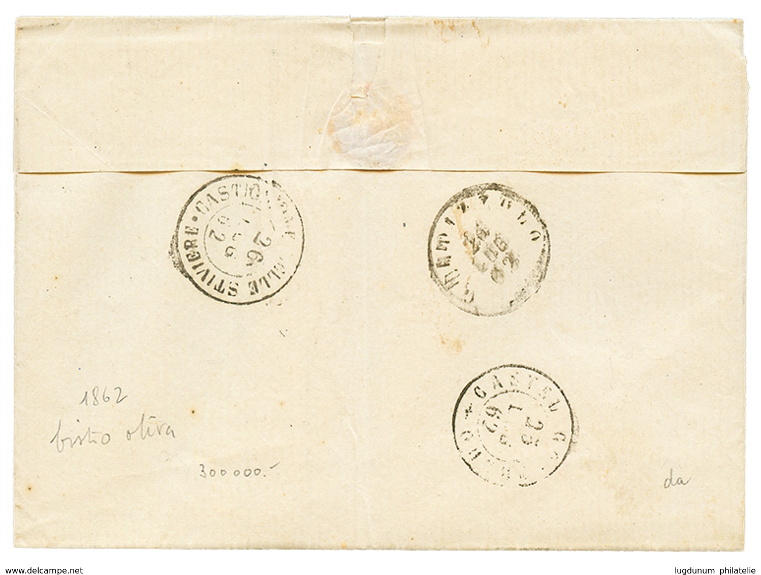 886 1862 Paire 10c (n°14D)x2 Canc. BRESCIA On Cover To CASTELGRINALDO. Signed OLIVA. Vf. - Ohne Zuordnung