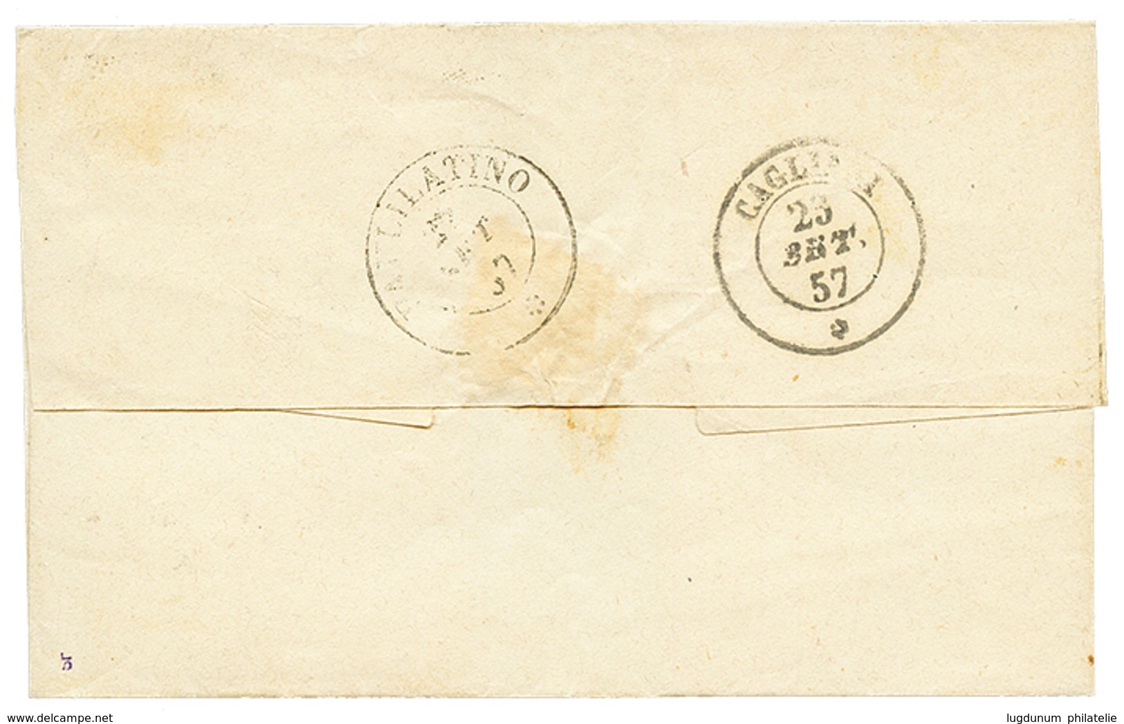 899 S."LUSSURGIO" 1857 SARDINIA 20c(n°15) Canc. S.LUSSURGIO On Cover To CAGLIARI. Sass. = 1350€. Vf. - Ohne Zuordnung