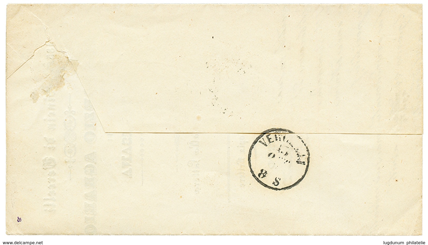 900 1858 20c(n°15A) Canc. STROPPIANA On Cover To VERCELLI. Rare. Vf. - Ohne Zuordnung