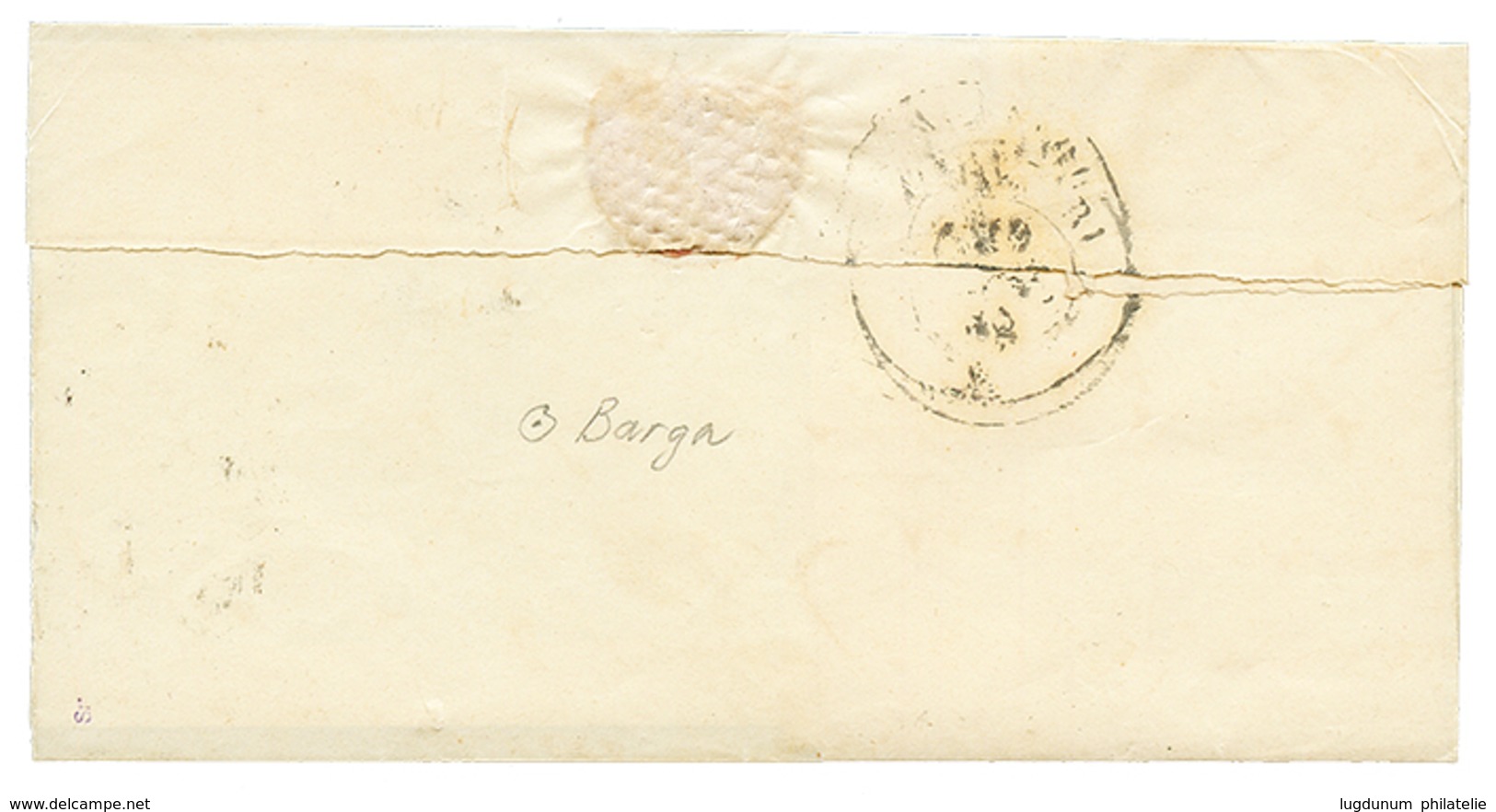 902 "PAULOLATINO" : 1858 20c(n°15A) With 4 Large Margins Canc. PAULOLATINO On Cover To CAGLIARI. Vf. - Ohne Zuordnung