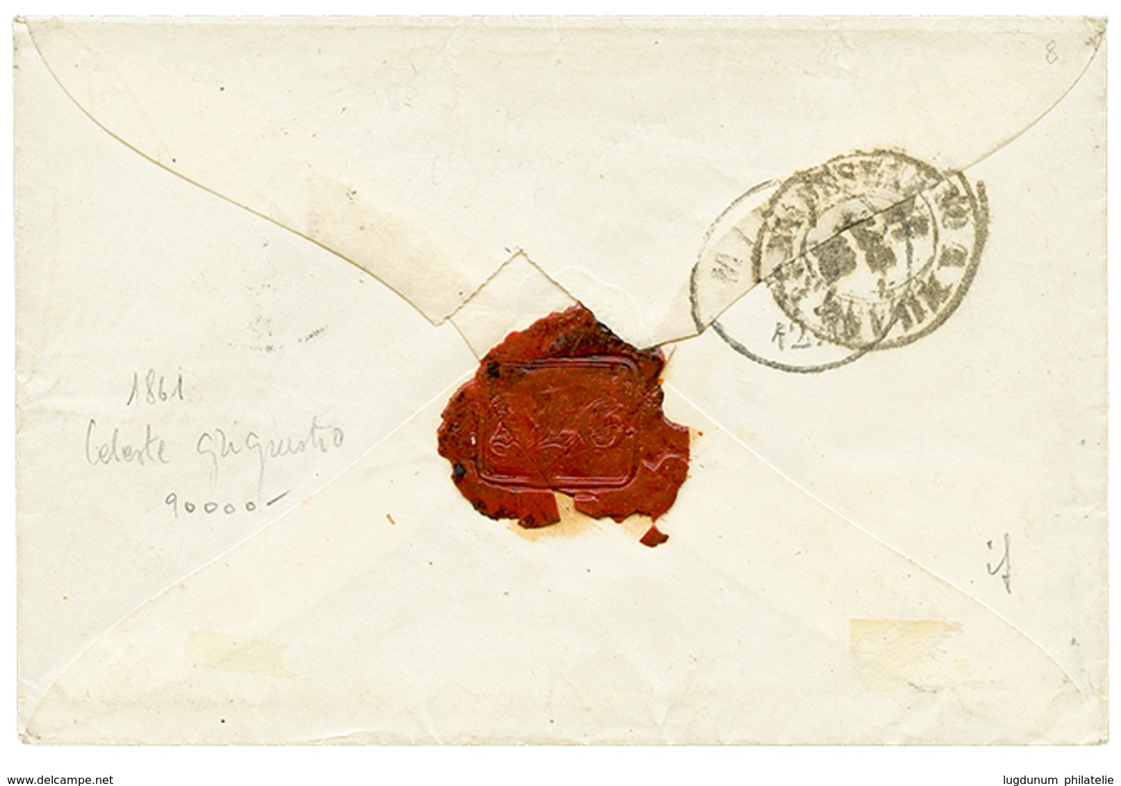 909 1861 20c(n°15Db Canc. CREMA On Envelope To MILANO. Vf. - Ohne Zuordnung