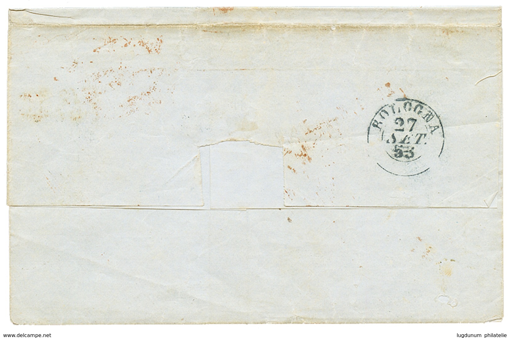 918 TOSCANY : 1853 4cr Canc. PD Red + AFFRANCATA + LIVORNO On Cover To BOLOGNA. Vf. - Unclassified