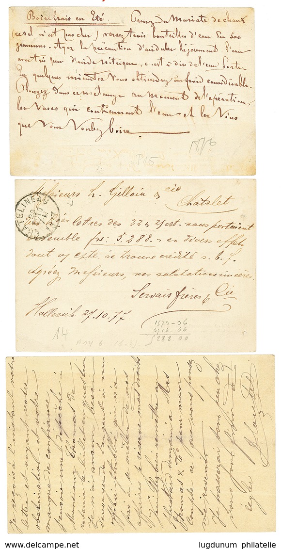 933 1877/82 Superb Lot Of 3 POSTAL STATIONERY From LUXEMBOURG To FRANCE. Vvf. - Other & Unclassified