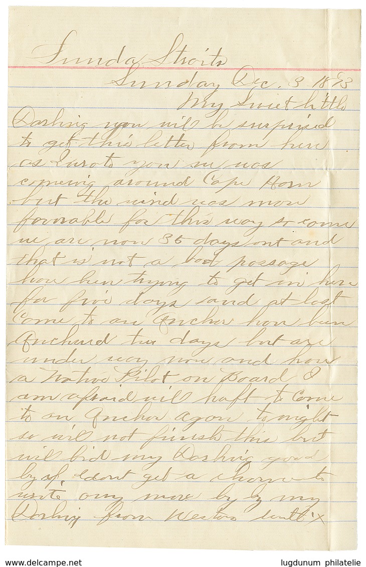 941 "SUNDA STRAITS" : 1893 ANGER + USA POSTAGE DUES 5c(x2) On Taxed Envelope With Text Datelined "SUNDA STRAITS" To TENA - Autres & Non Classés